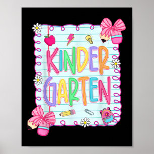 Zurück zur Schule Kindergarten Coquette Bleistift- Poster