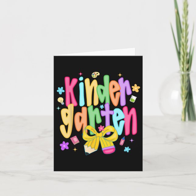 Zurück zur Schule Kindergarten Coquette Bow Gi Karte (Vorderseite)