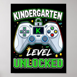 Zurück zur Schule Kindergarten Junge Gamer erster Poster