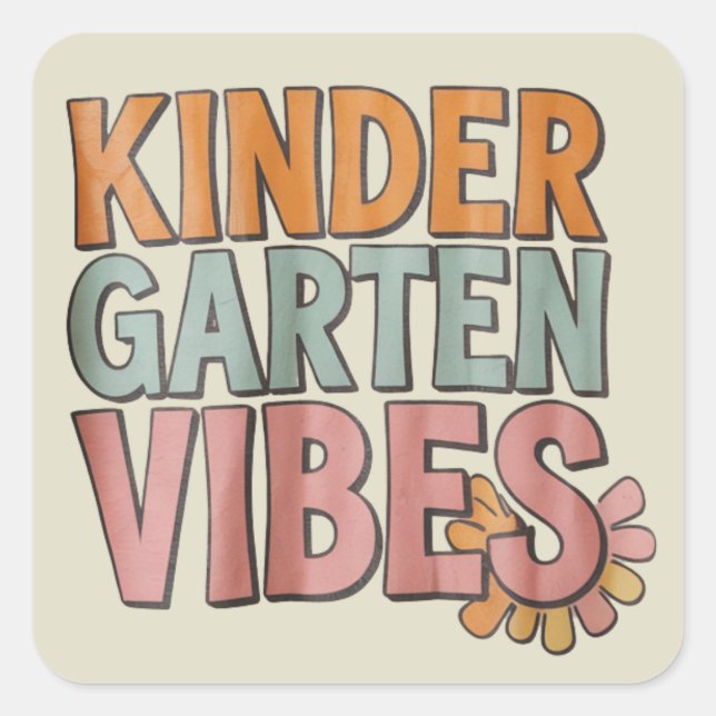 Zurück zur Schule Kindergarten vor dem ersten Schu Quadratischer Aufkleber (Vorderseite)