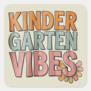 Zurück zur Schule Kindergarten Vorschule Erste Kla Quadratischer Aufkleber