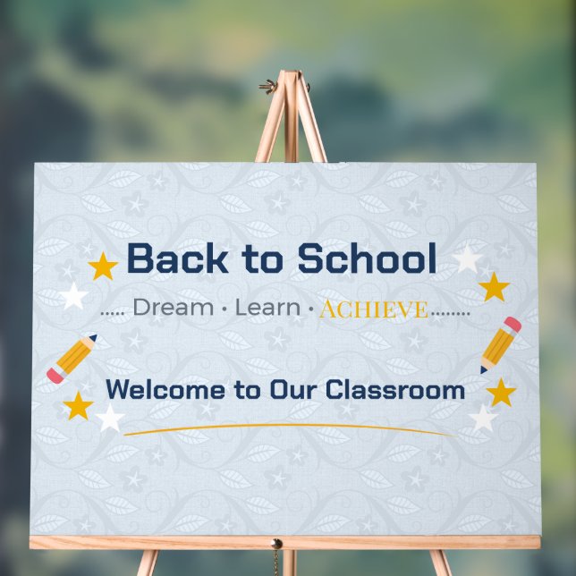 Zurück zur Schule Klassenzimmer Schild | Acryl Wil (Neutral)