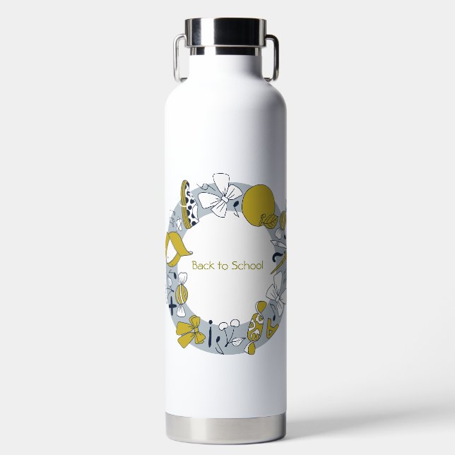 Zurück zur Schule Kleine Dinge Lehrer's Coffee and Trinkflasche (Vorderseite)