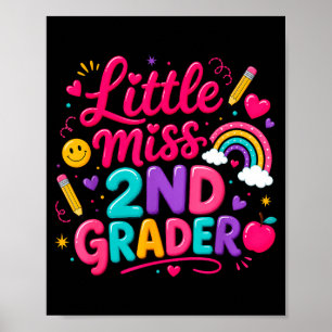 Zurück zur Schule, kleine Miss 2. Klässlerin Regen Poster