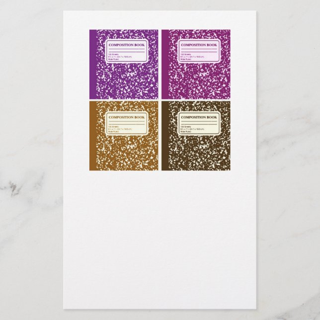 Zurück zur Schule/Komposition des Notebooks Briefpapier (Vorderseite)