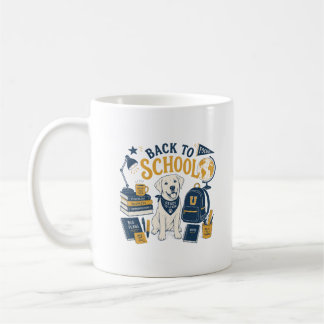 Zurück zur Schule Labrador Vintage-Ästhetik Kaffeetasse