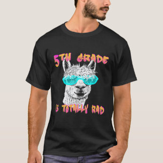 Zurück zur Schule Lama 5. Klasse Absolvent Lehrer T-Shirt