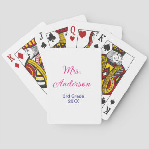 zurück zur Schule Lehrer Name Klasse Schule pink 2 Spielkarten