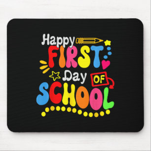 Zurück zur Schule Lehrer Schüler Glücklicher erste Mousepad
