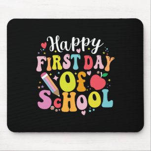 Zurück zur Schule Lehrer Schüler Glücklicher erste Mousepad