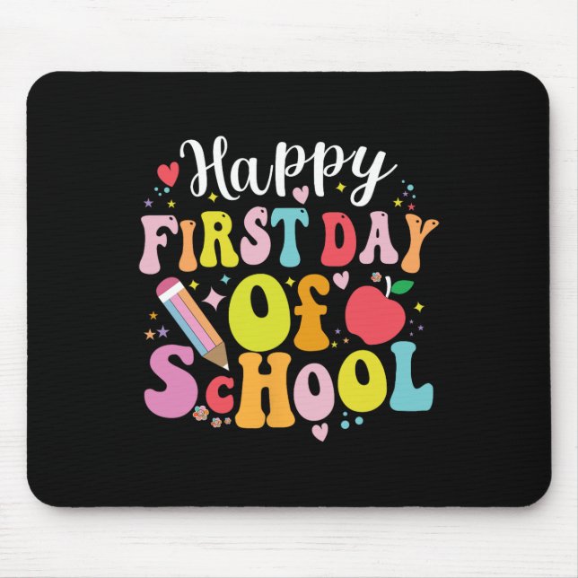 Zurück zur Schule Lehrer Schüler Glücklicher erste Mousepad (Vorne)