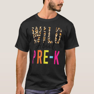 Zurück zur Schule Lehrer Wild über Vor-K-Leopard T-Shirt