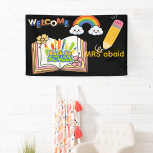 Zurück zur Schule Lehrer Willkommensbanner   Bunt  Banner