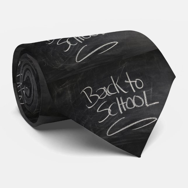 Zurück zur Schule Lehrerin Blackboard Chalk Neckti Krawatte (Gerollt)