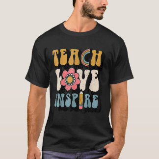 Zurück zur Schule Liebe lehren inspirieren Retro L T-Shirt