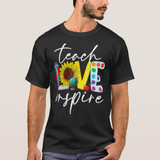 Zurück zur Schule Liebe lehren inspirieren Retro L T-Shirt