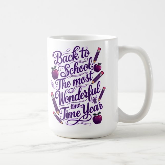 Zurück zur Schule Lila Kaffeetasse (Rechts)