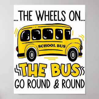 Zurück zur Schule Lustig Die Räder auf dem Bus Kle Poster
