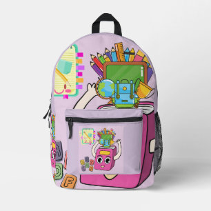 Zurück zur Schule Lustige Grafik Bedruckter Rucksack