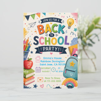 Zurück zur Schule Lustige Klassenzimmerparty Einladung