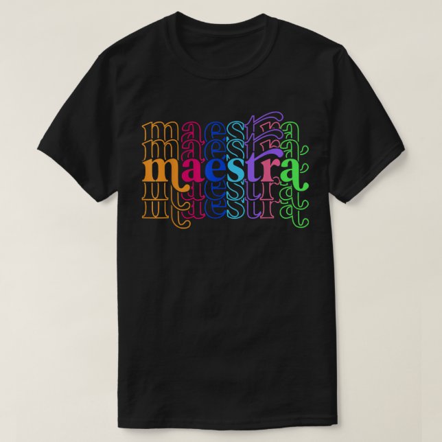 Zurück zur Schule Maestra Niedlicher lustiger Span T-Shirt (Design vorne)
