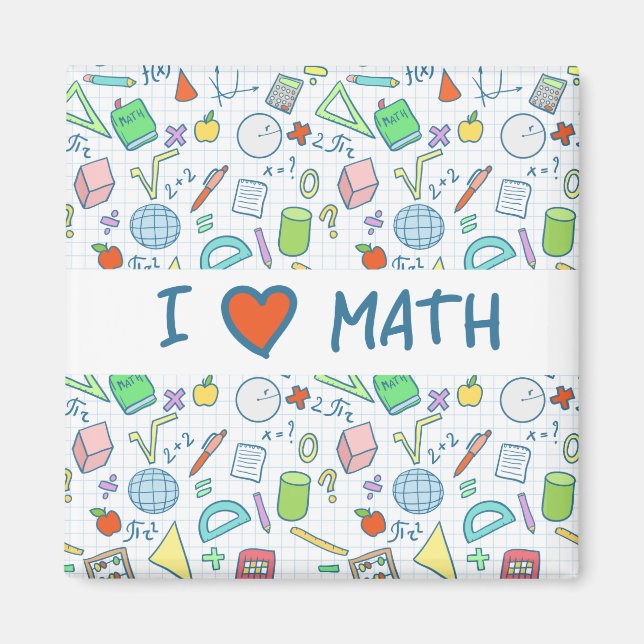 Zurück zur Schule: Magnet "Ich Liebe Mathematik" (Vorne)