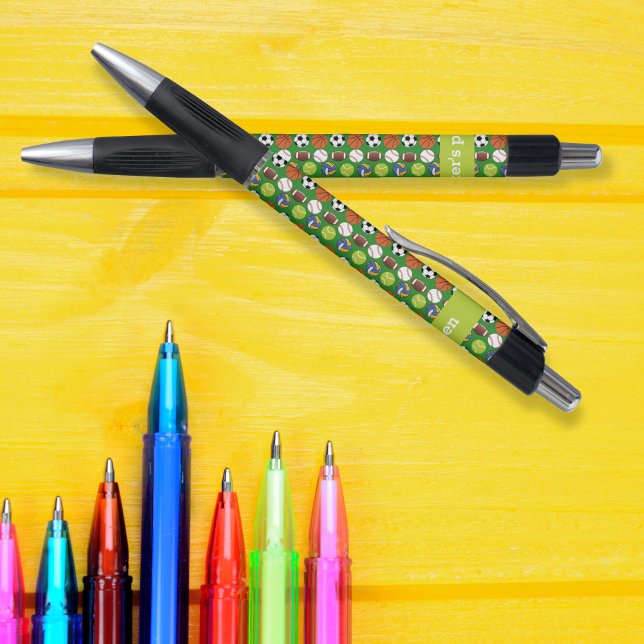 Zurück zur Schule Mehrere Sportbälle personalisier Kugelschreiber (Back to school Multiple Sport balls personalized Pen)