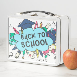 Zurück zur Schule Metall Brotdose