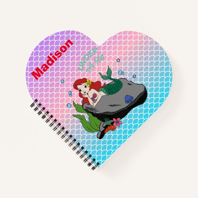 Zurück zur Schule mit Meerjungfrauen und dem Seezu Notizbuch (Vorderseite)