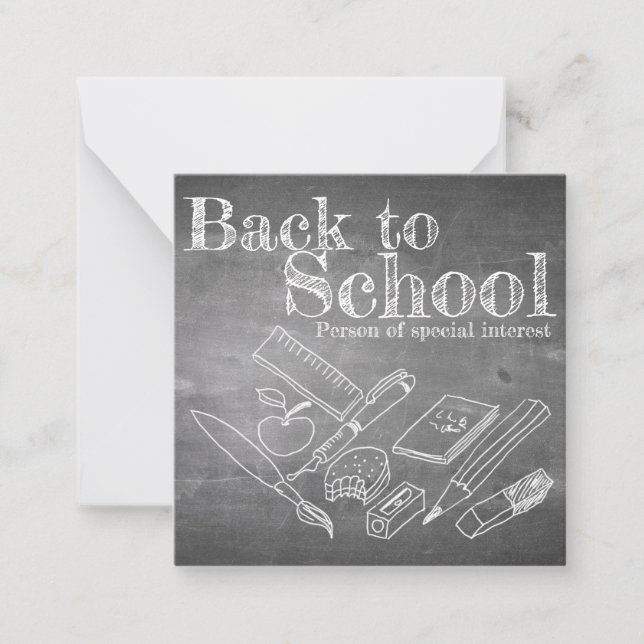 Zurück zur Schule Mitteilungskarte (Vorderseite)