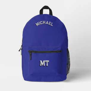 Zurück zur Schule Monogramm Anfangsbuchstabe Schul Bedruckter Rucksack
