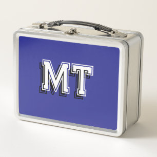 Zurück zur Schule monogrammierter Anfangsbuchstabe Metall Brotdose