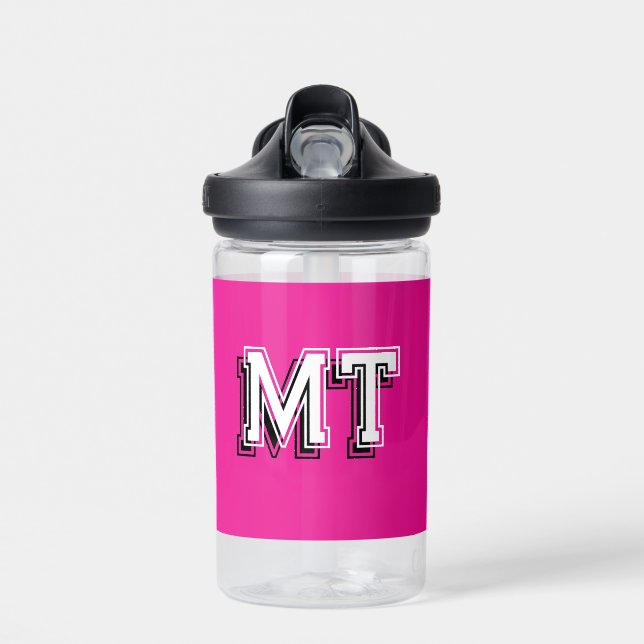 Zurück zur Schule monogrammierter Anfangsbuchstabe Trinkflasche (Vorne)