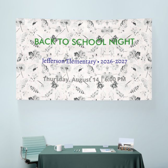 Zurück zur Schule Nacht Vinyl Banner - Custom Scho (Messe)