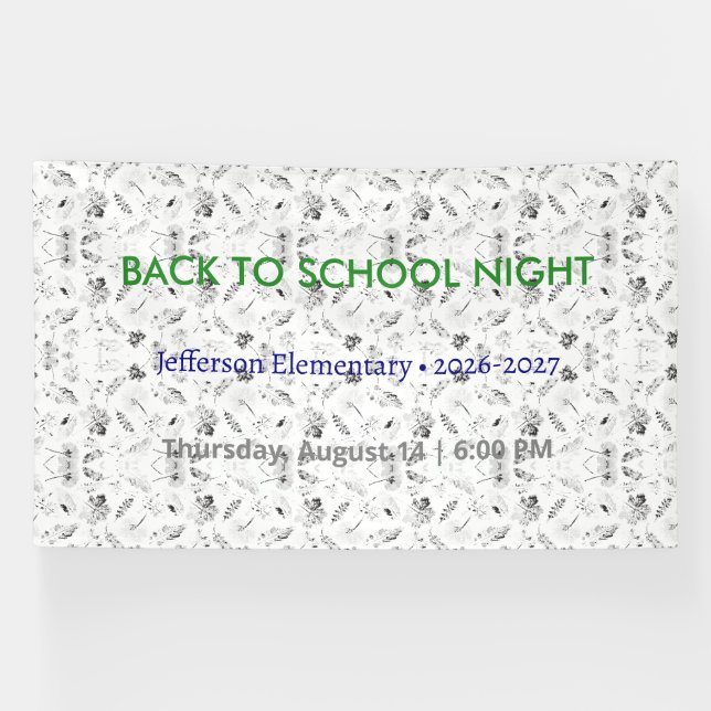 Zurück zur Schule Nacht Vinyl Banner - Custom Scho (Horizontal)