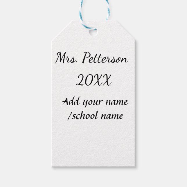 Zurück zur Schule Name der Lehrerin Jahr der Schul Geschenkanhänger (Vorderseite)