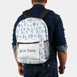 Zurück zur Schule. Namensschule hinzufügen Bedruckter Rucksack