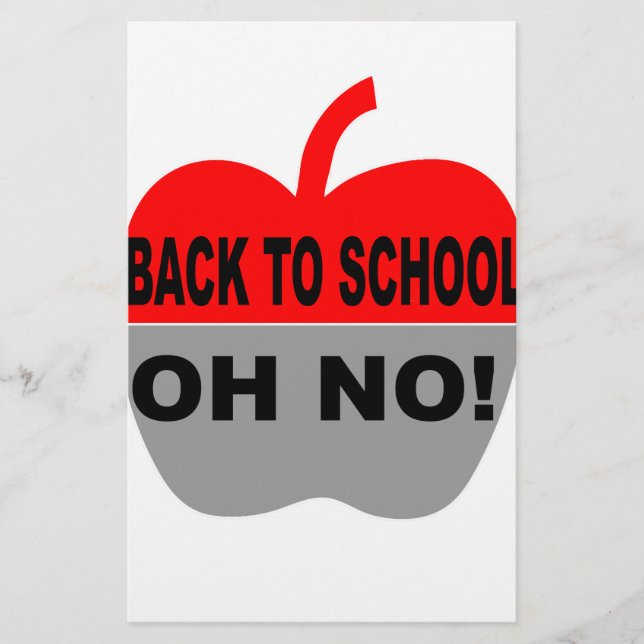 Zurück zur Schule, nein Briefpapier (Vorderseite)