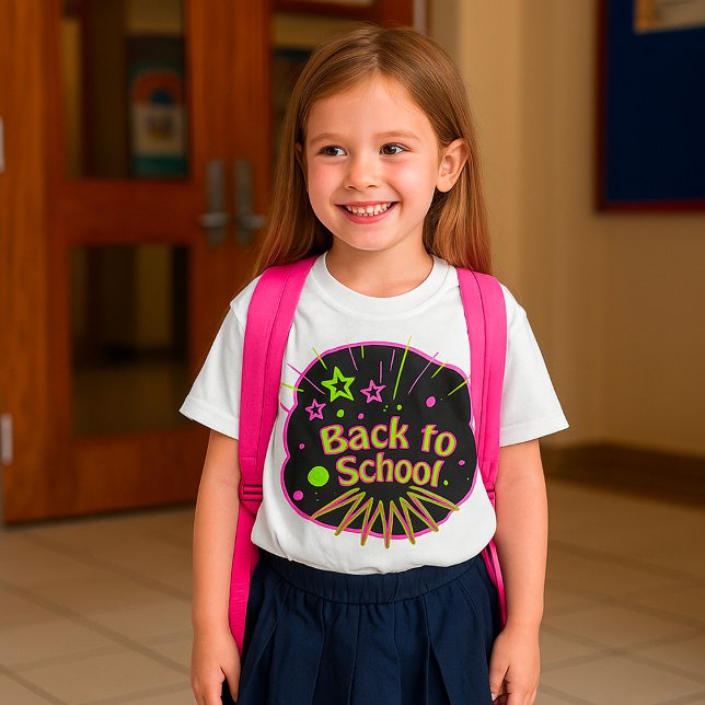 Zurück zur Schule Neon Pop Kunstmuseum Zurück in d T-Shirt (Von Creator hochgeladen)