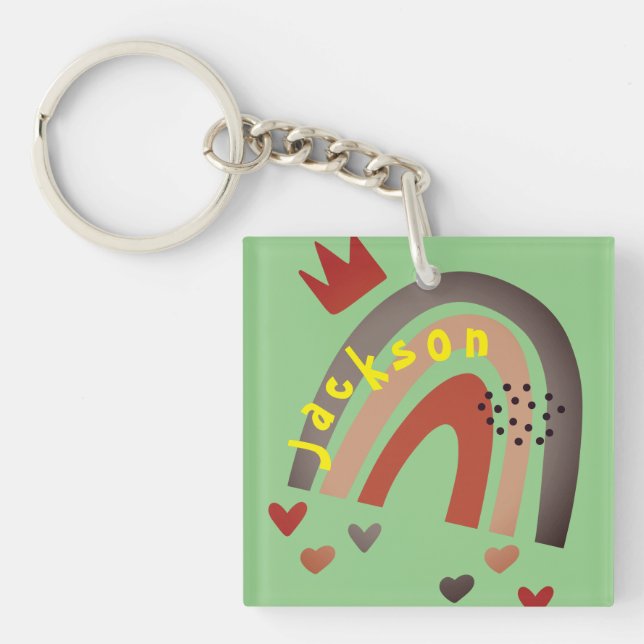 Zurück zur Schule Niedliche Kinder Boho Cloud & Ra Schlüsselanhänger (Vorderseite)