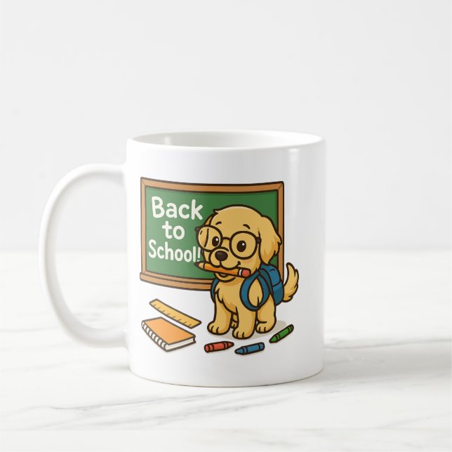 Zurück zur Schule - Niedlicher Goldener Rückzug Kaffeetasse (Links)