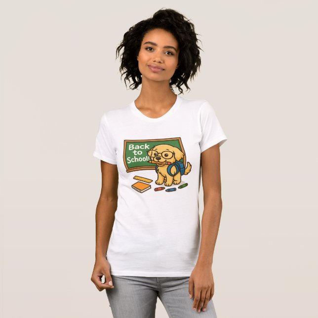 Zurück zur Schule - Niedlicher Goldener Rückzug T-Shirt (Vorne ganz)