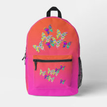 Zurück zur Schule Orange Pink Butterfly