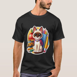 Zurück zur Schule Orientalisch Kurzhaar Katze Jung T-Shirt