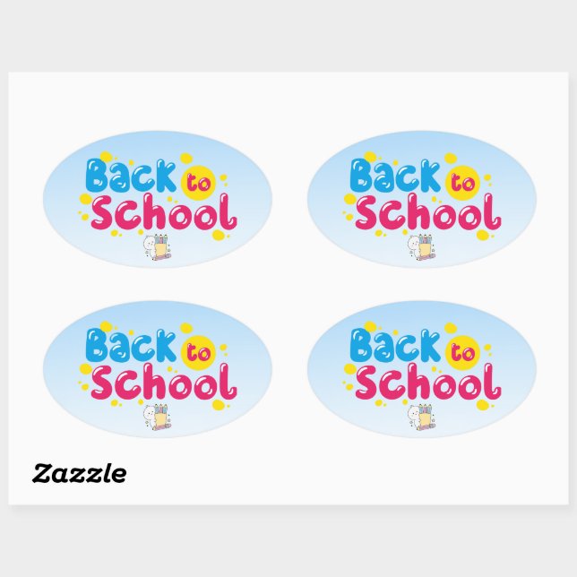 Zurück zur Schule Ovaler Aufkleber (Blatt)