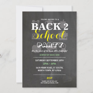 Zurück zur Schule Party Chalk Spaß Tinte laden Einladung