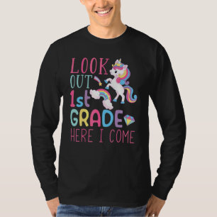 Zurück zur Schule Pass auf, 1. Klasse, ich komme E T-Shirt