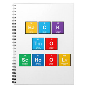 Zurück zur Schule Periodisches TischNotebook Notizblock