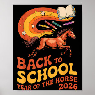 Zurück zur Schule Pferd 2026 Energie Lern Erfolg Poster