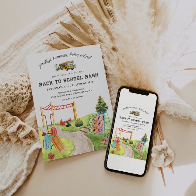 Zurück zur Schule | Playground Park Party Einladung (Von Creator hochgeladen)
